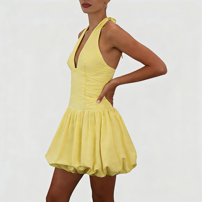 Backless Halter Bubble Dress