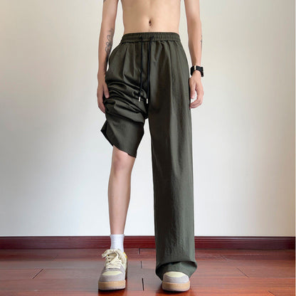Ice silk casual pants for men in summer thin design