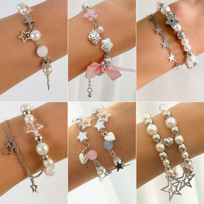 Star pendant tassel set bracelet simple and versatile magnetic heart-shaped StarBracelet bracelet