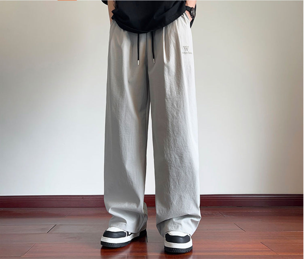 Ice silk casual pants for men in summer thin design