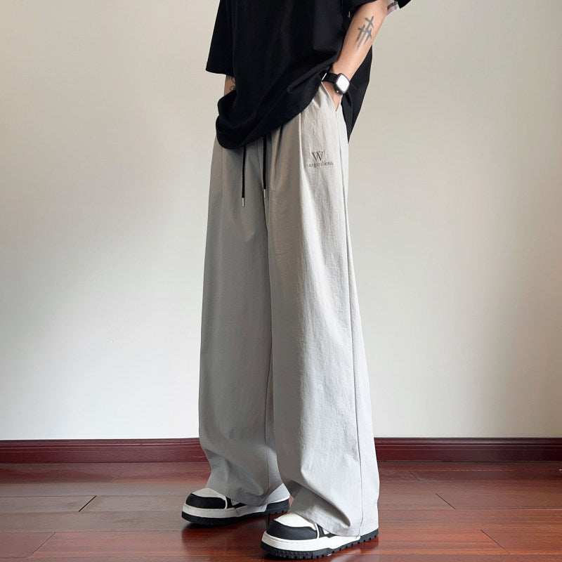 Ice silk casual pants for men in summer thin design
