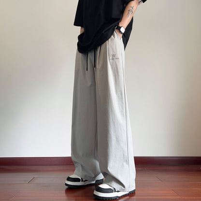 Ice silk casual pants for men in summer thin design
