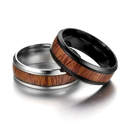 Vintage stainless steel wood rings for men good quality