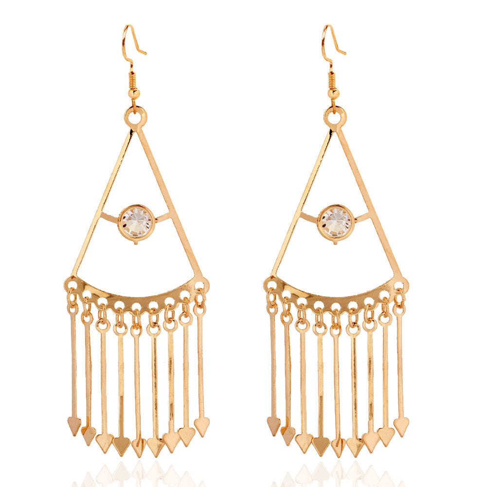 Alloy Tassel Earrings Temperament Personality Gold Plated Geometric Earrings Earrings Female