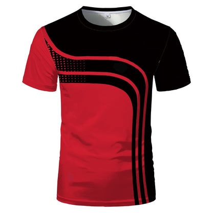 Creative new fashion 3D digital printing T-shirt summer breathable and comfortable men and women with short sleeves