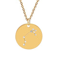 12 constellation stainless steel necklace set Leo Libra Aries Pendant Horoscope Astrology Necklace for men and women