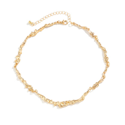 Ingemark Simple Irregular Bone Chain Necklace for Women 2024 Trend Goth Metal Choker Aesthetic Jewelry Accessories Steampunk Men