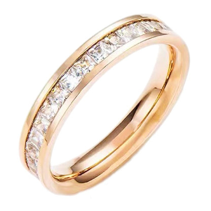 Personalized Single And Double Row Diamond Ring Women Titanium Steel Full Of Diamonds Fashion Ring Does Not Lose Color Full Of Stars Jewelry