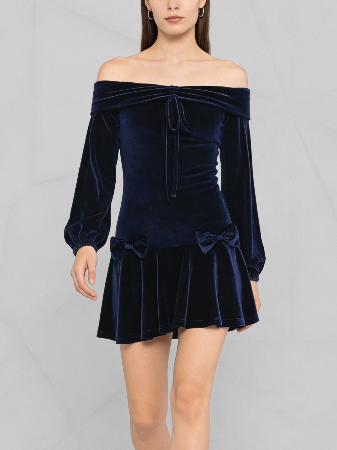 Elegant Velvet Off-Shoulder Dress