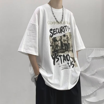 Half sleeve loose short sleeved shirt