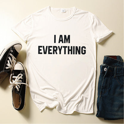 Couple T-Shirt I Have Ever ything I Need Letter Print Short Sleeve