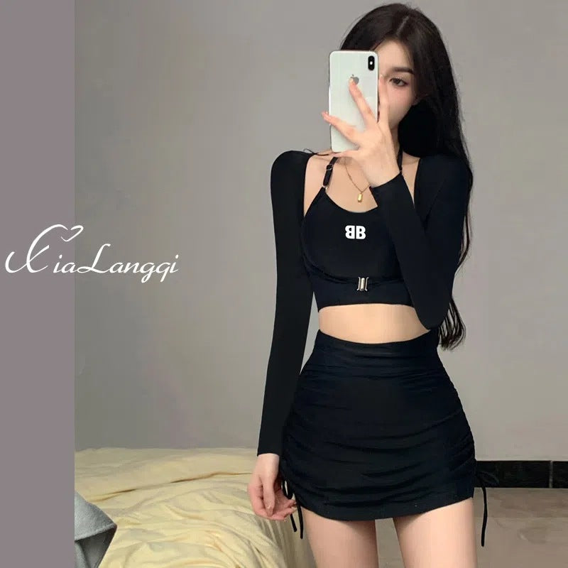 Swimsuit Women's Long-sleeved Blouse Slimming Fashionable