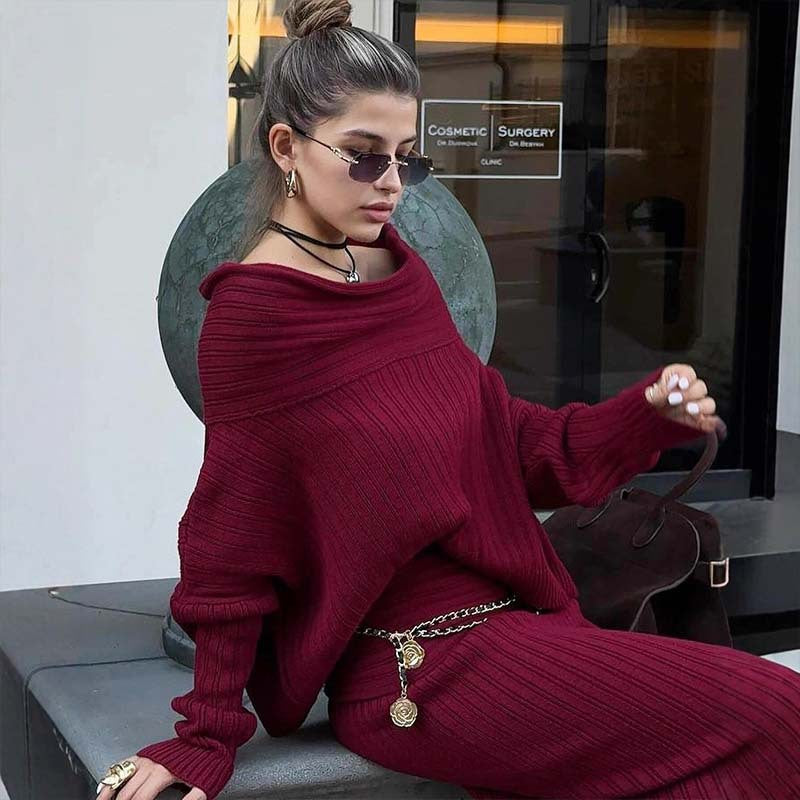 Women Knitted Sweater Set