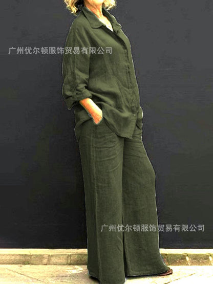 Women's Casual Shirt and Pants Set