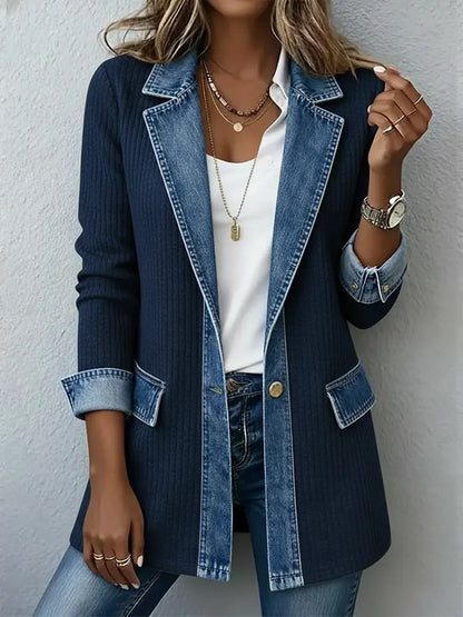 Women's Elegant Long Sleeve Patchwork Jacket