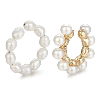 Pearl clip earrings with ear cartilage clips