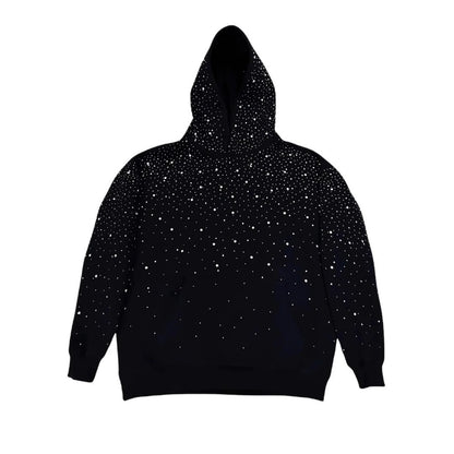 Rhinestone Starry Sky Zip Up Hoodie