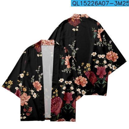 Ethnic Print Kimono Cloak Cardigan