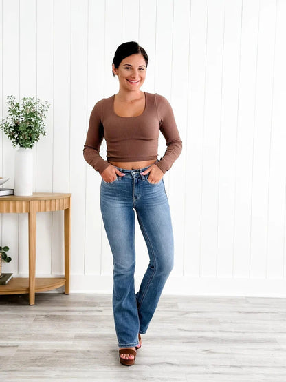 Womens High Elastic Slim Fit Denim Trousers