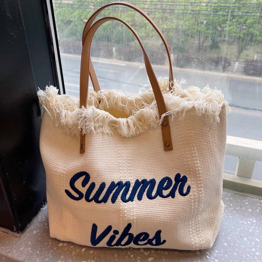 Embroidered Canvas Tote Bag