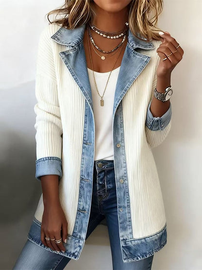 Women's Elegant Long Sleeve Patchwork Jacket