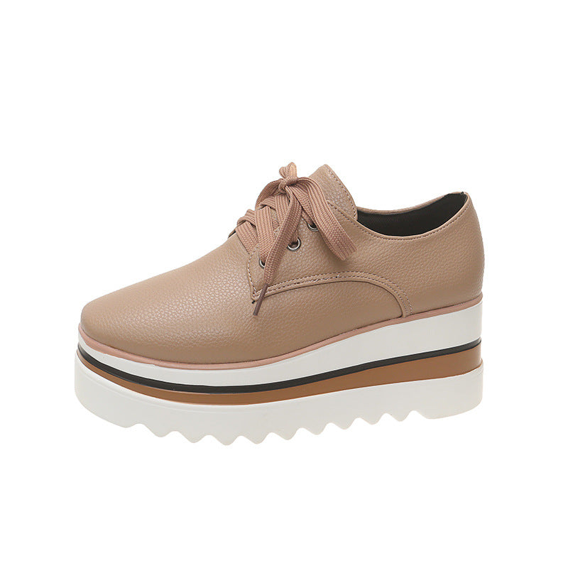 Striped loafers with lace-up straps