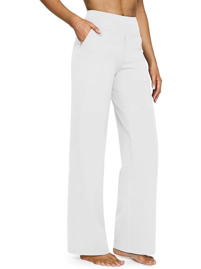 Casual high-waisted straight leg pants