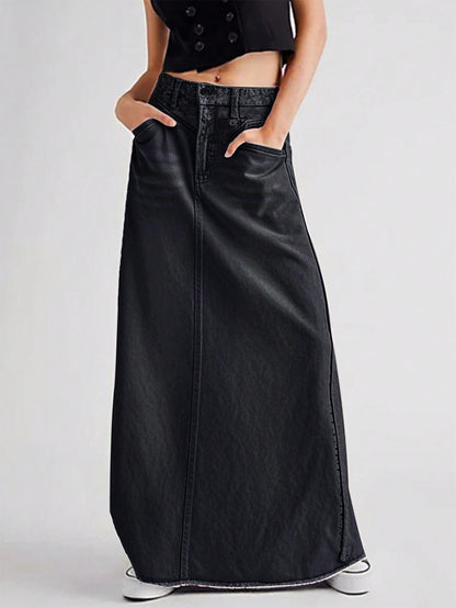 Retro denim skirt for women