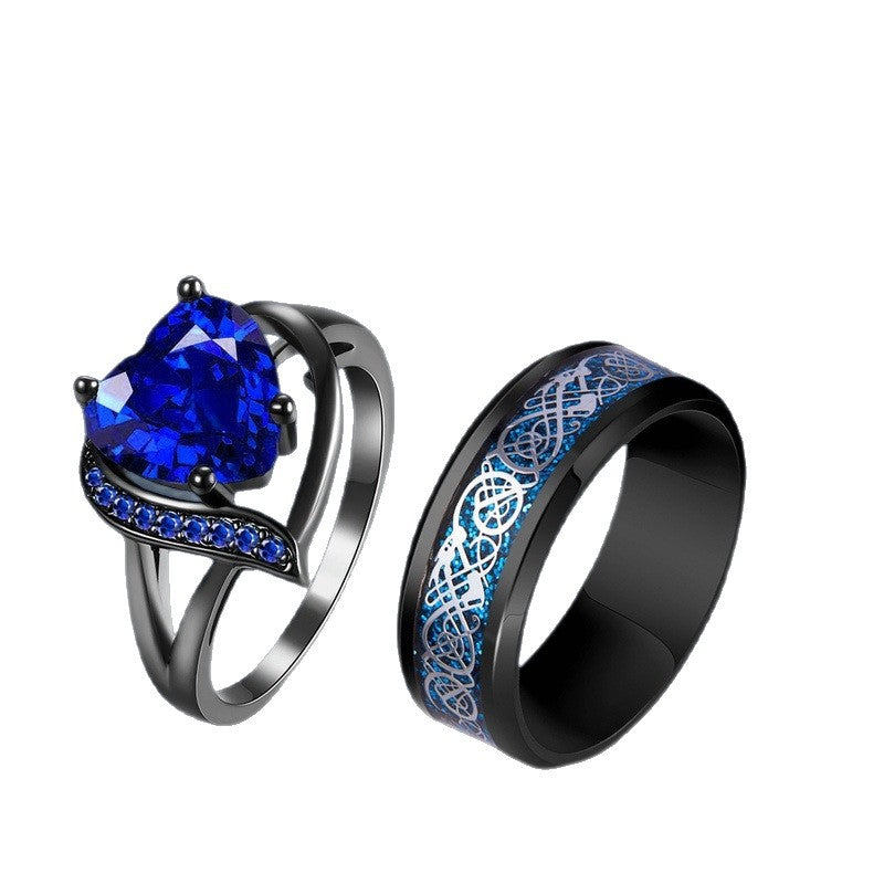 Red and Blue Gemstone Ring