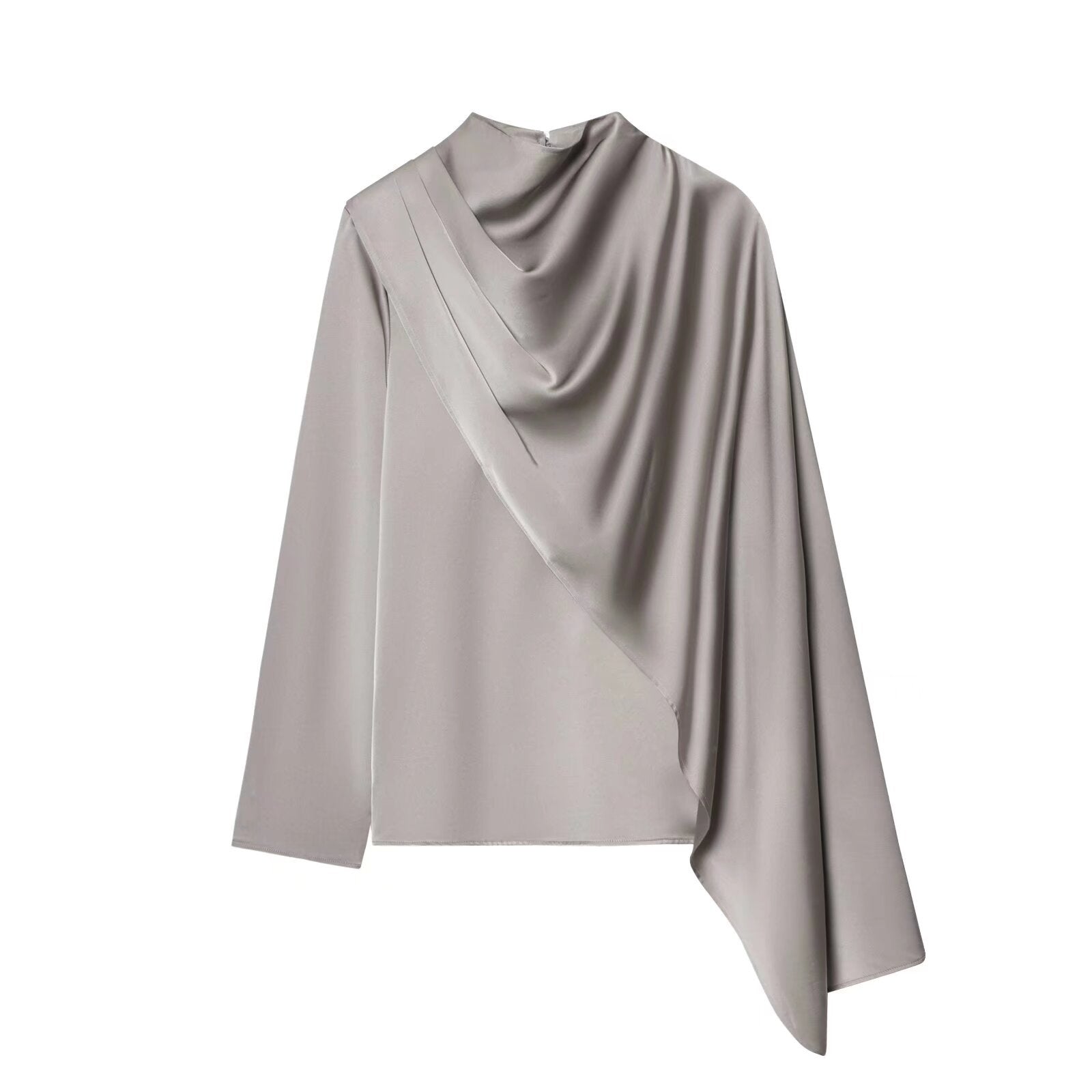 Satin top with a shawl design