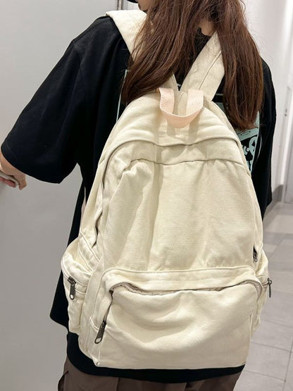 Vintage Canvas Backpack with Front Pocket