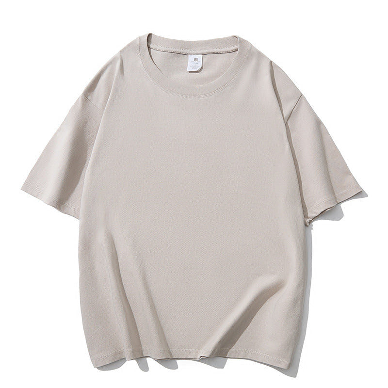 Solid color short-sleeve cotton T-shirt Men