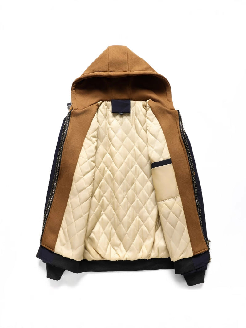 Quilted cotton hoodie