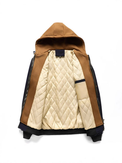 Quilted cotton hoodie