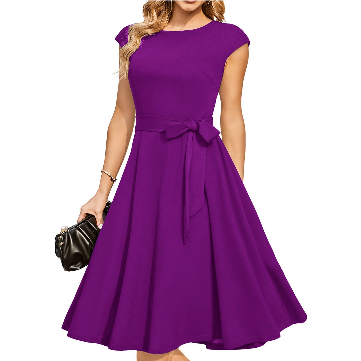 Sleeveless Lace-Up Waist Dress