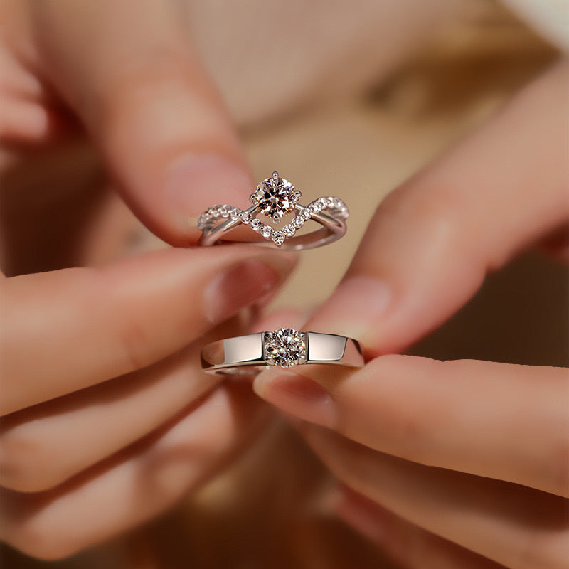 Six-prong imitation diamond ring