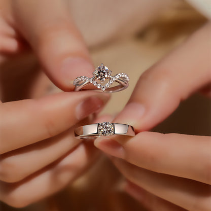 Six-prong imitation diamond ring