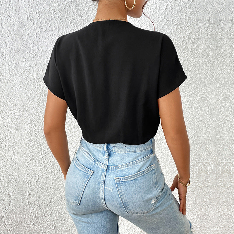 Womens Casual V-Neck Jumpsuit