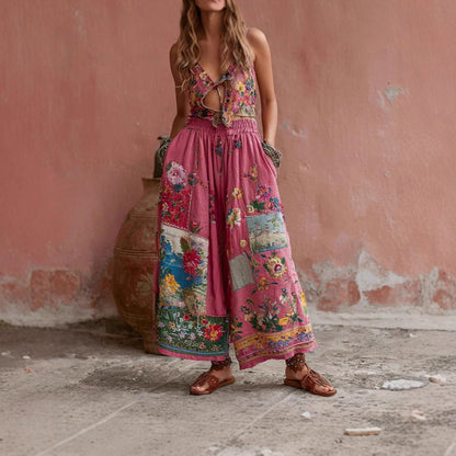 Wide Leg Straight Pants with Side Panels