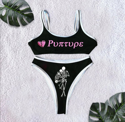 Fashion Pit-Printed Bikini Swimwear