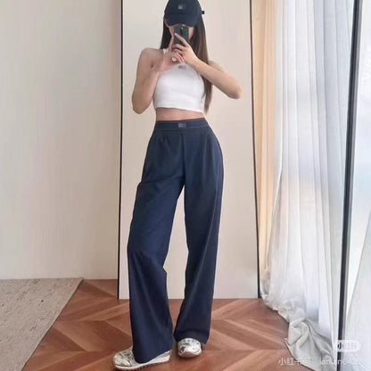 Womens Casual Wide-Leg Knitted Pants