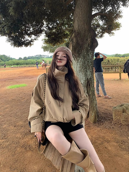 Short Vertical Collar Coat