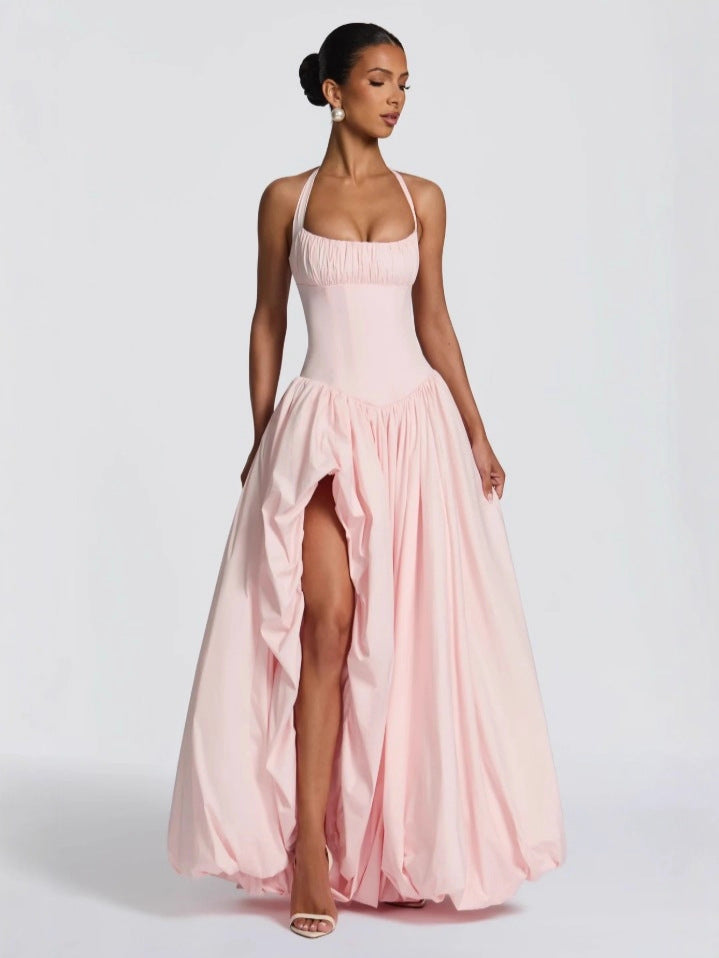 French-Style Halter Neck Slimming Dress