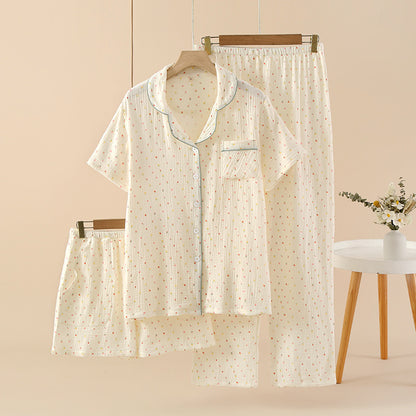 Cotton Three-Piece Pajama Set