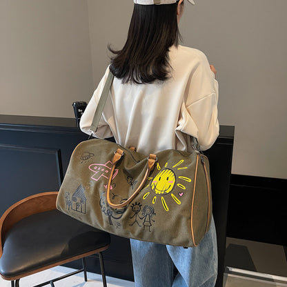 Graffiti Style Travel Gym Bag with Large Capacity