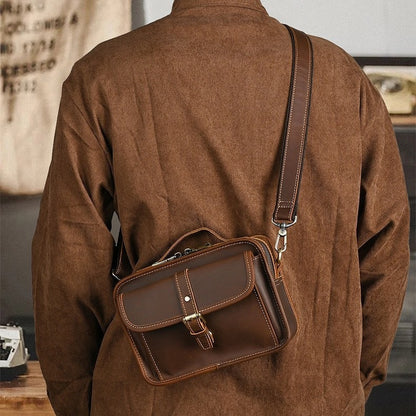 Men's retro crossbody single-shoulder bag