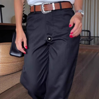 High Waist Straight Leg Pants