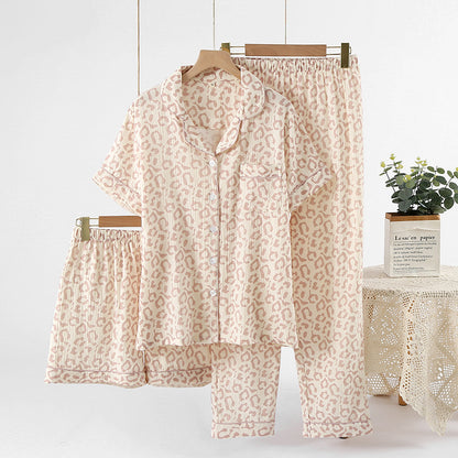 Cotton Three-Piece Pajama Set