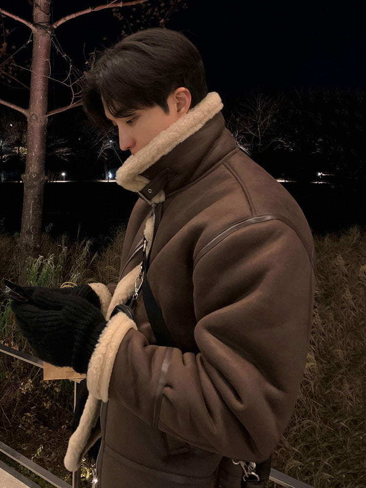 Mens Stand Collar Winter Coat