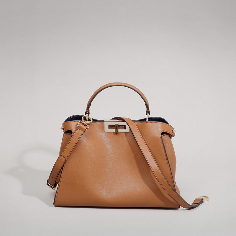 Leather crossbody handbag